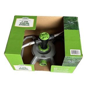 Expert Gardener Heavy-Duty 2 Arm Whirling Sprinkler Metal Base Lawn Watering